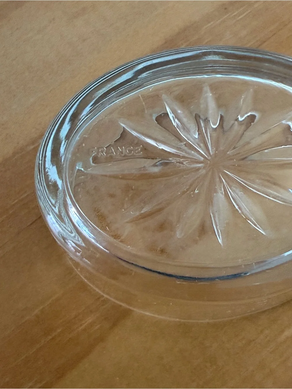 Turtle On Nest, Clear Glass, France, Small Oval Trinket Dish, Cottagecore
